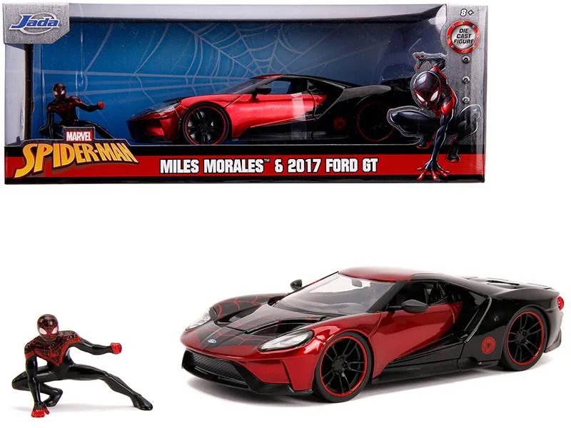 Jada Jada 31190 2017 Ford GT 1/24 diecast vehicle with Miles Morales figurine — product photo