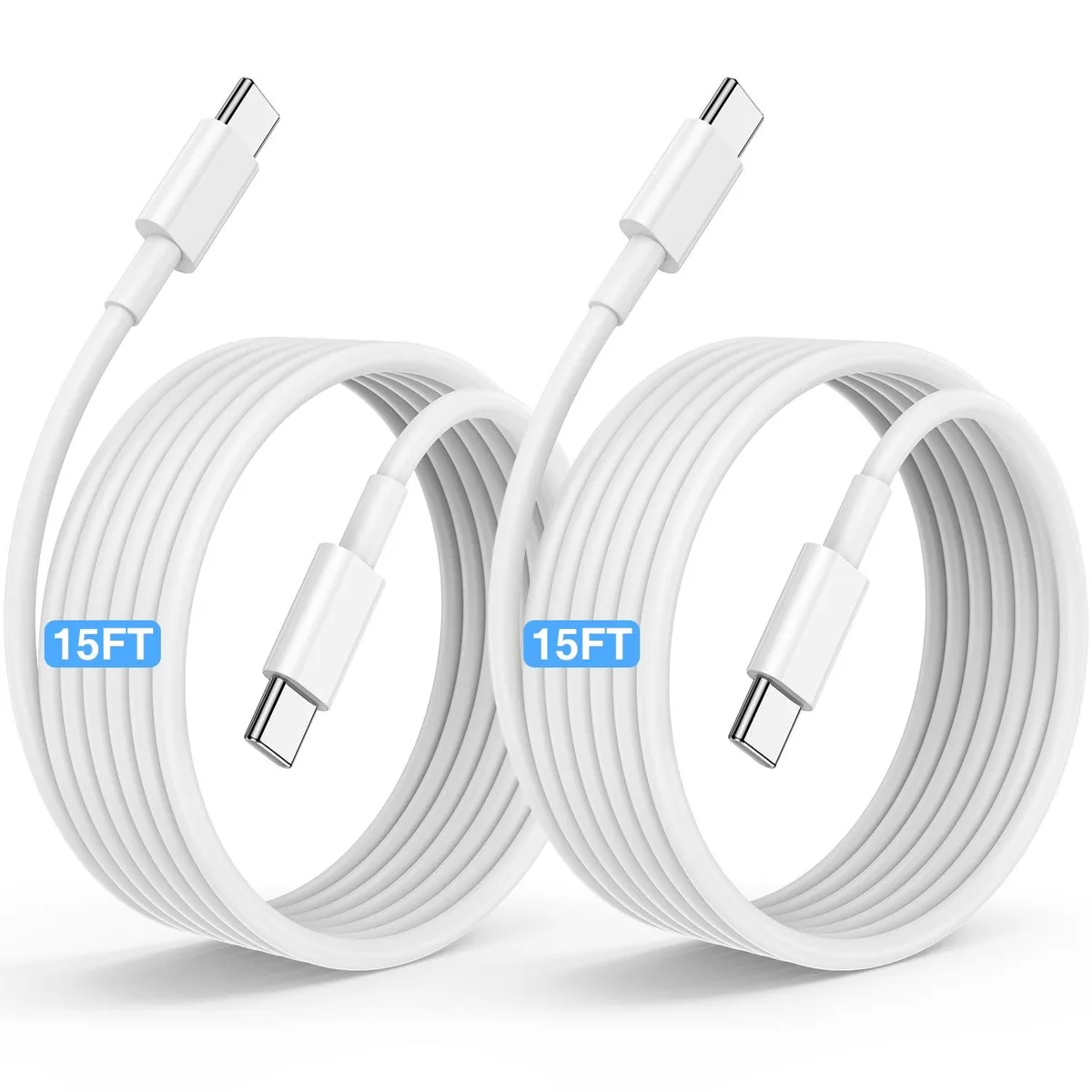 Orange USB-C to USB-C cable, 3 ft, male-to-male connectors