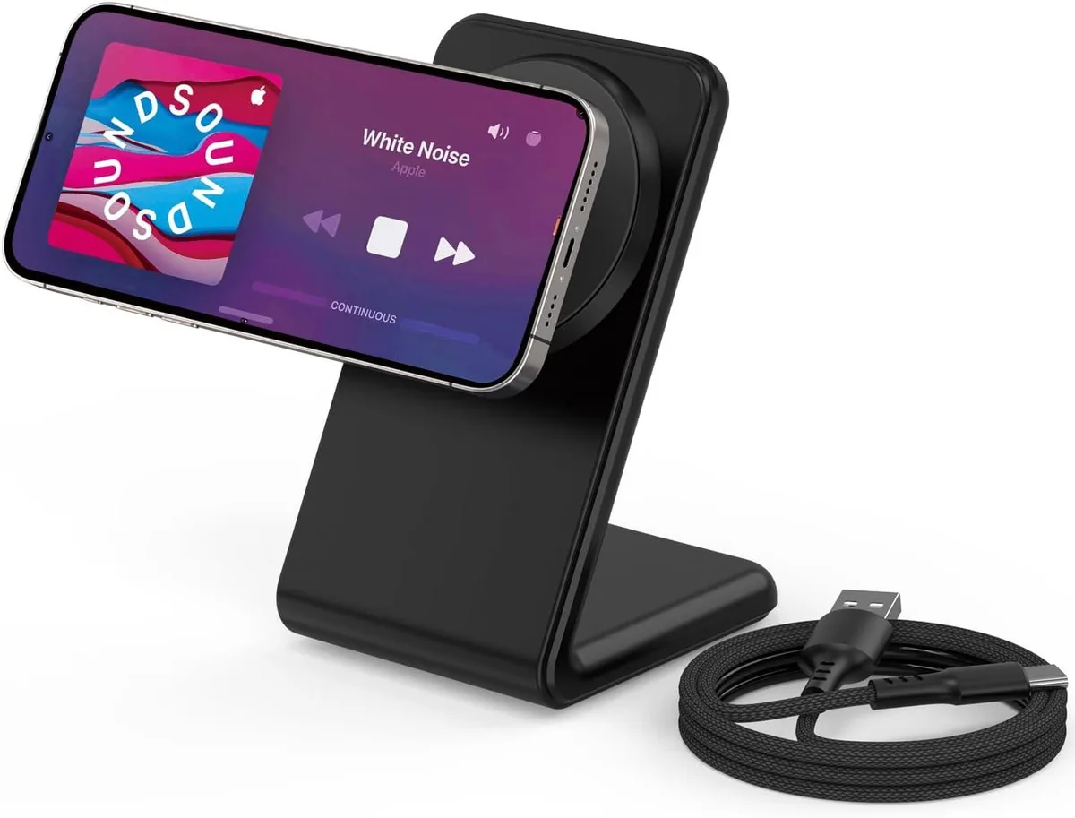FLEANE FLEANE MagSafe Charger Stand iPhone 12-17 Black 1.5m Cable — product photo