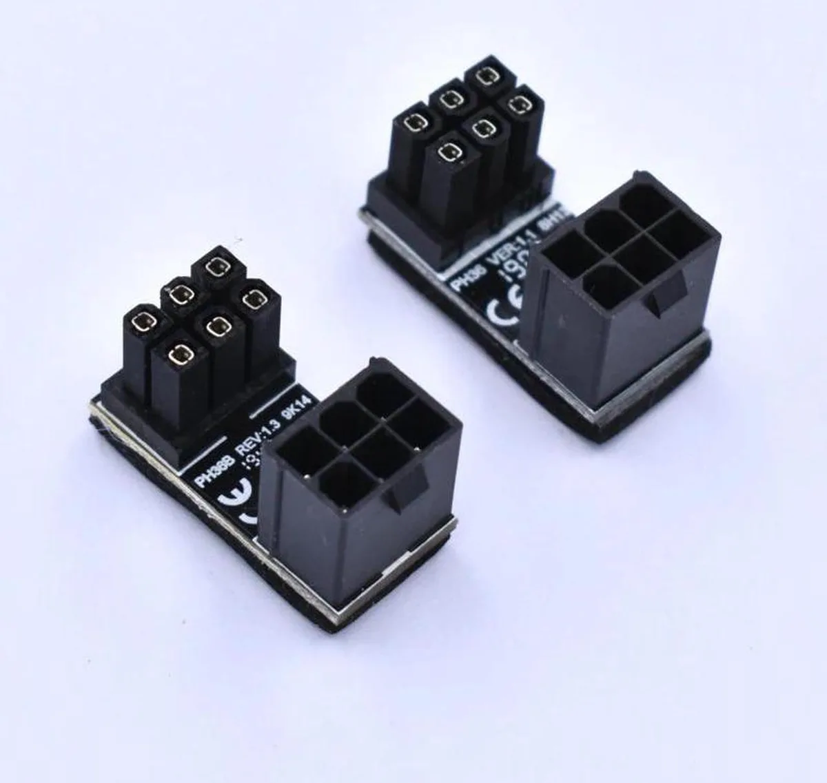 Vszerda Vszerda 90 Degree Right Angle PCI-E 6Pin/8pin GPU Power Adapter 2pcs — product photo