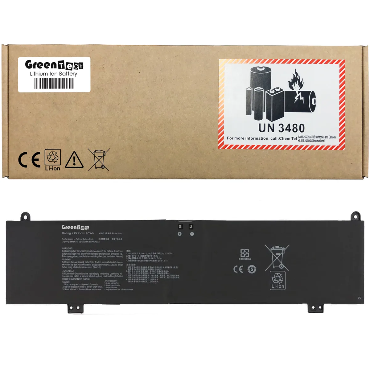 GreenTechLLC GreenTechLLC C41N2013 90WHR laptop battery — product photo