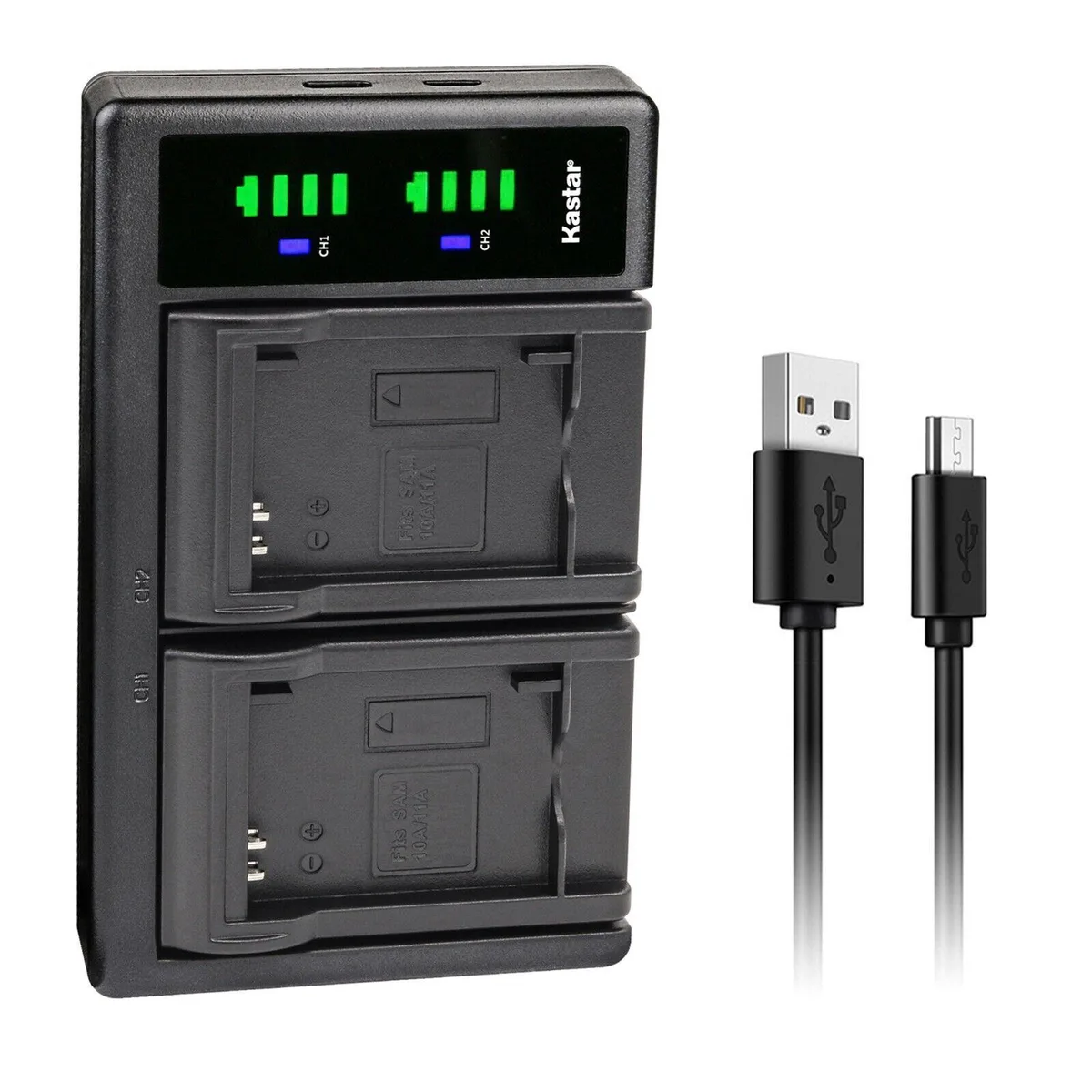 Kastar Kastar SLB-10A LTD2 Dual USB Charger for Samsung ES50 ES55 ES60 EX2F HMX-U10 HMX-U20 HZ10W HZ15W IT100 — product photo