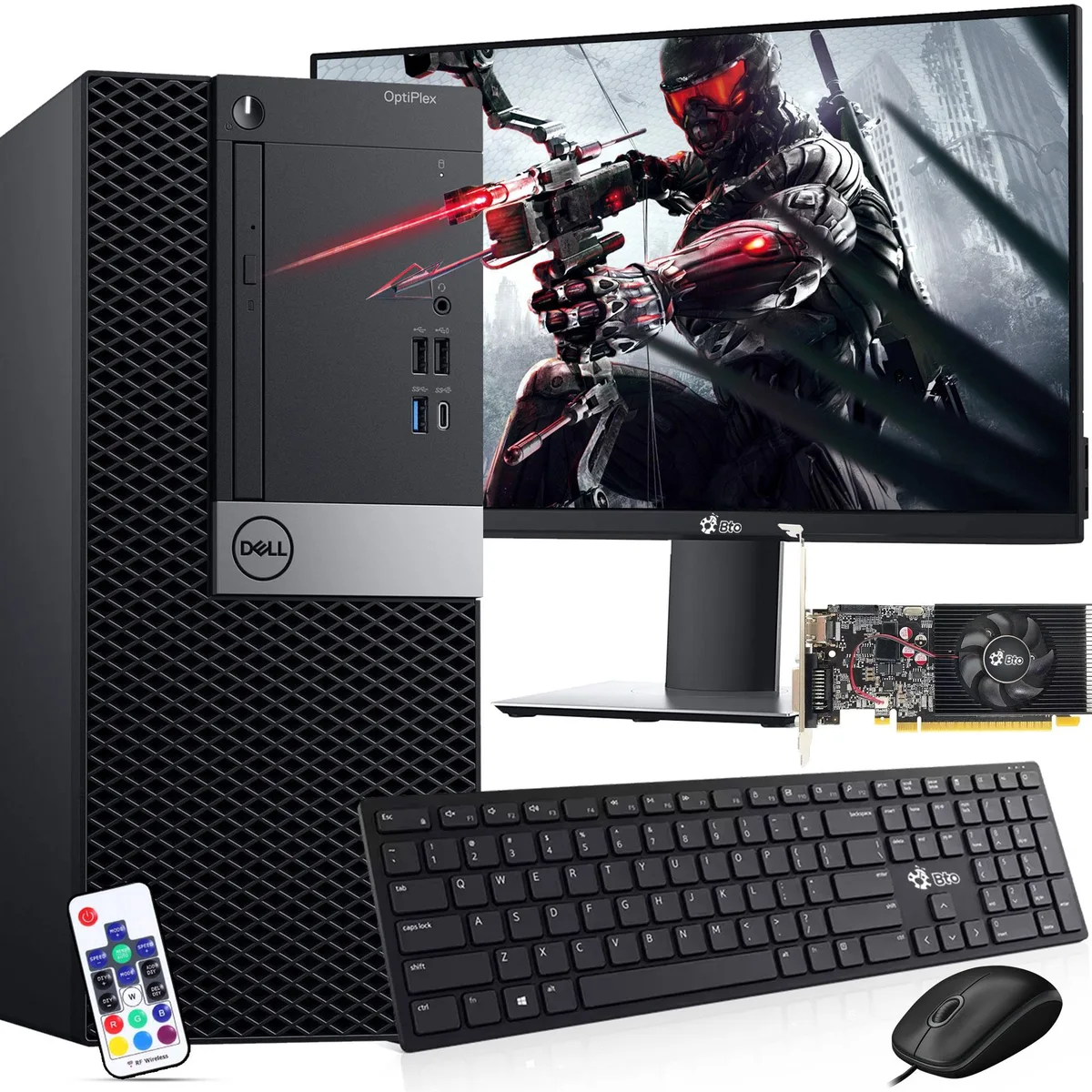 DELL DELL OptiPlex 3060 SFF Gaming PC i5-8500 16GB 1TB SSD RX 550 4GB 22" Monitor — product photo
