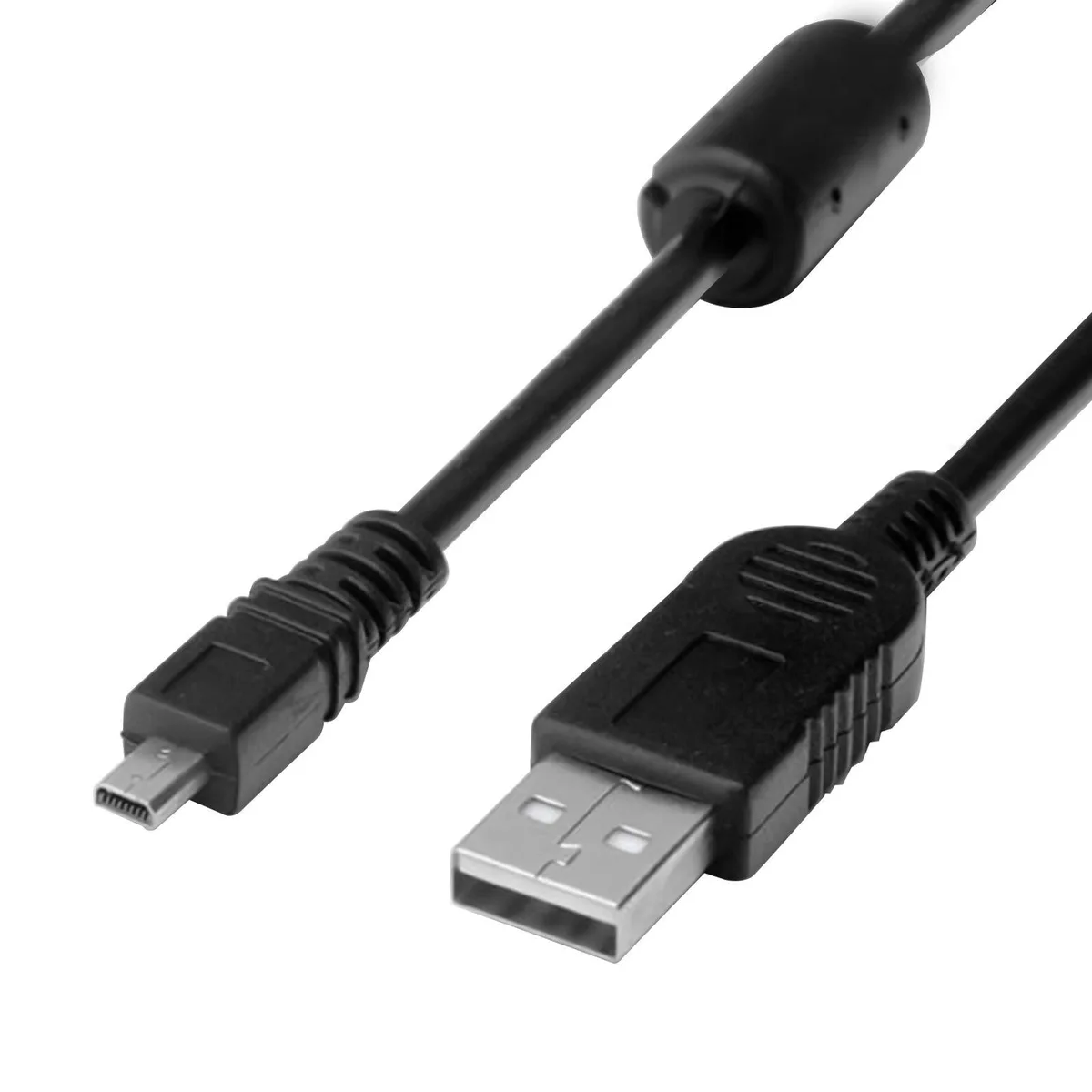 Black USB 2.0 camera cable with mini 8-pin connector, 3.3 ft