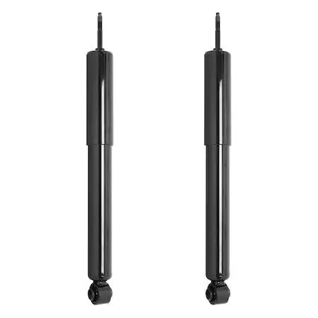 Pair of silver cylindrical rear shock absorbers in Unity kit packaging