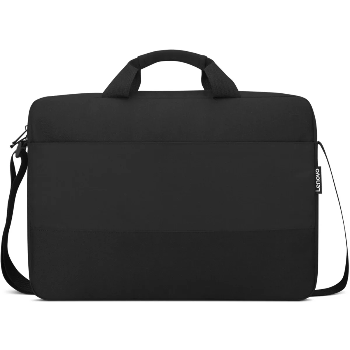 Black Lenovo 15.6 inch T215 toploader laptop bag with front pocket and trolley strap