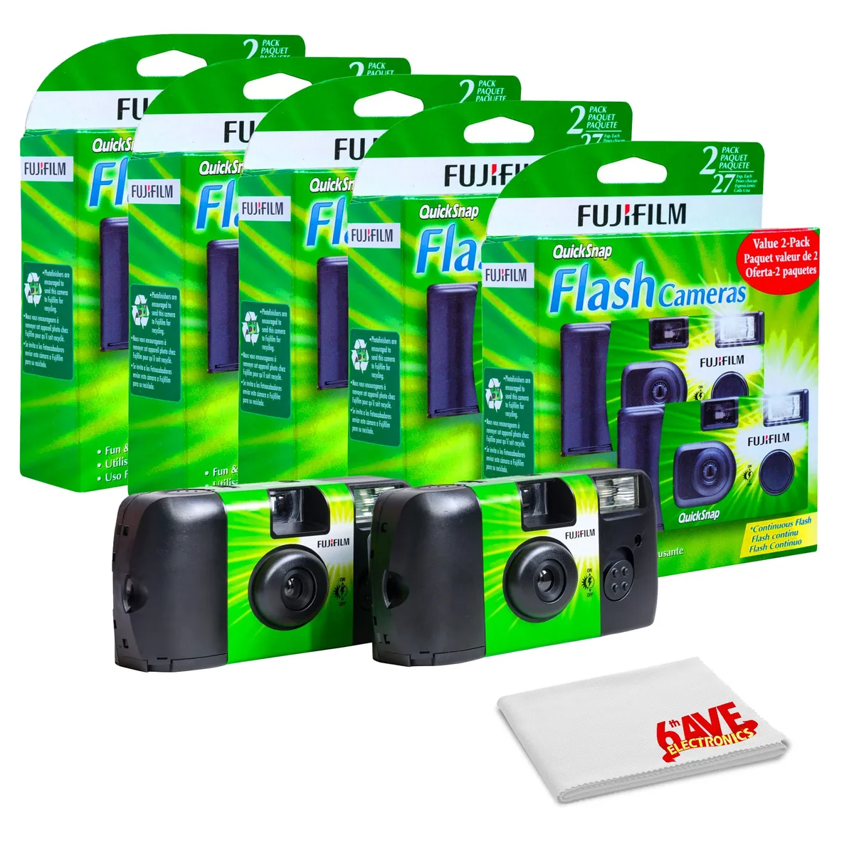 FUJIFILM FUJIFILM QuickSnap Flash 400 Disposable Camera 5x 2 Pack — product photo