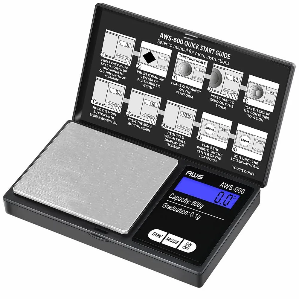 ViewSonic ViewSonic AWS-600-BLK Digital Pocket Scale 600g x 0.1g laboratory supply — product photo