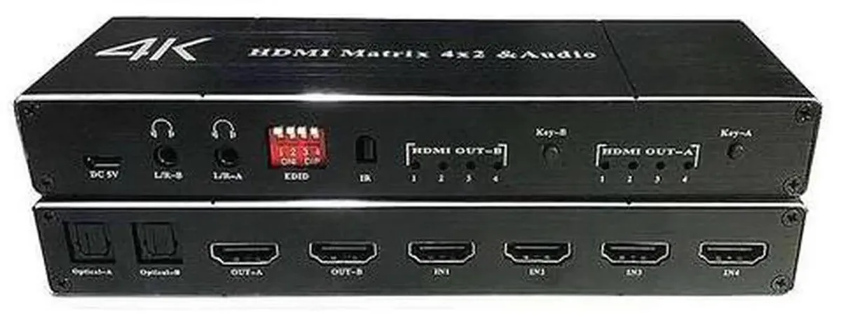 SMUGDESK SMUGDESK Torpedo Nova HDMI 2.0 4x2 Matrix Switch with Dual Audio Extraction — product photo