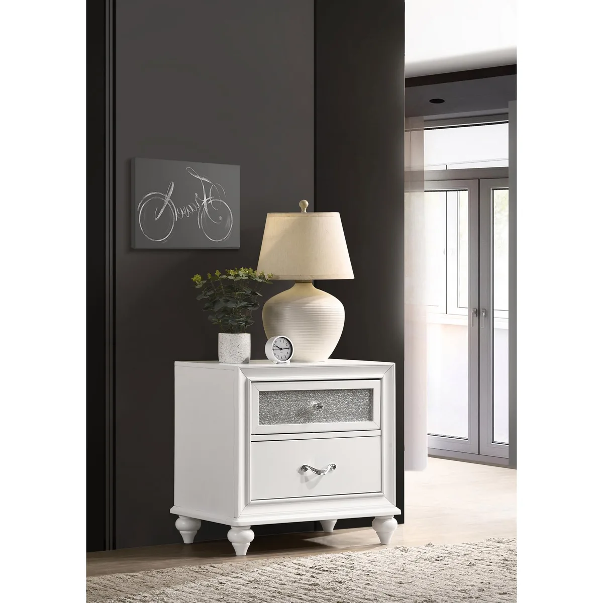 tuphen tuphen Barzini 2-Drawer Nightstand White Bedroom Set — product photo