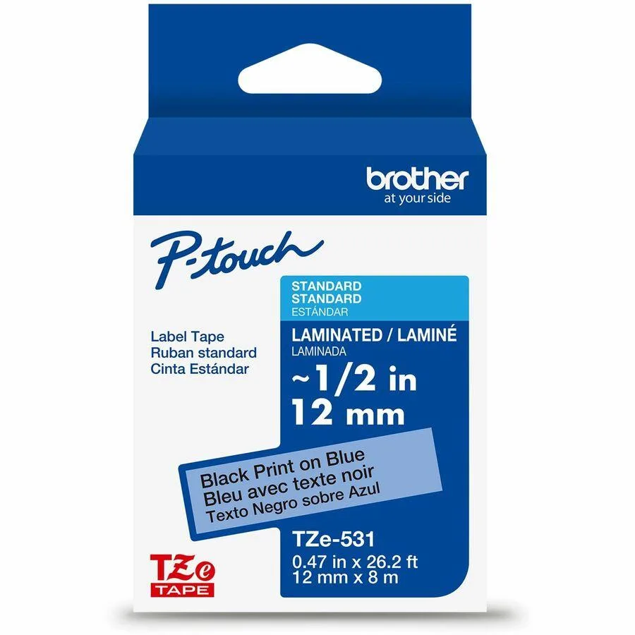 Brother TZe531 black-on-black laminated label tape cassette 12mm