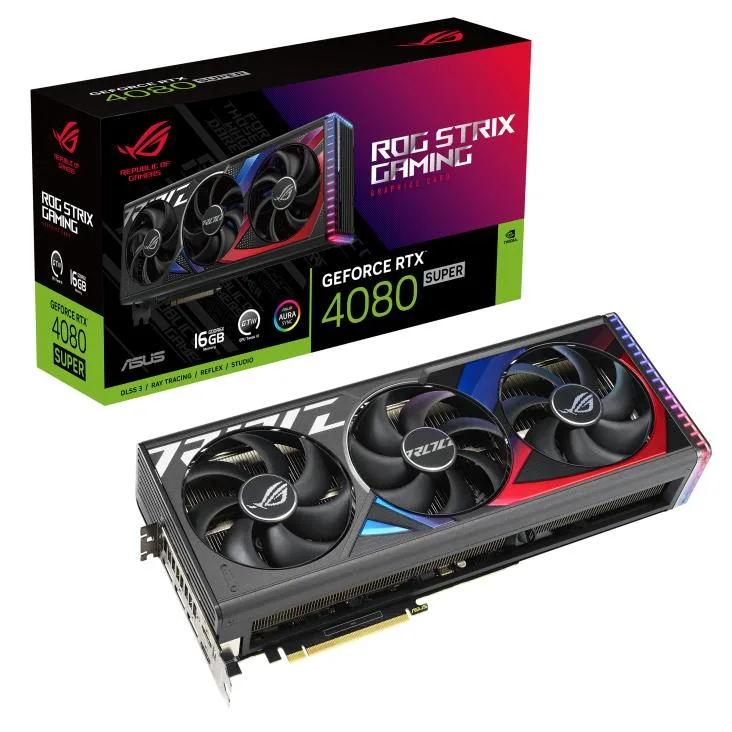 ASUS ASUS ROG Strix GeForce RTX 4080 SUPER Black Edition graphics card — product photo