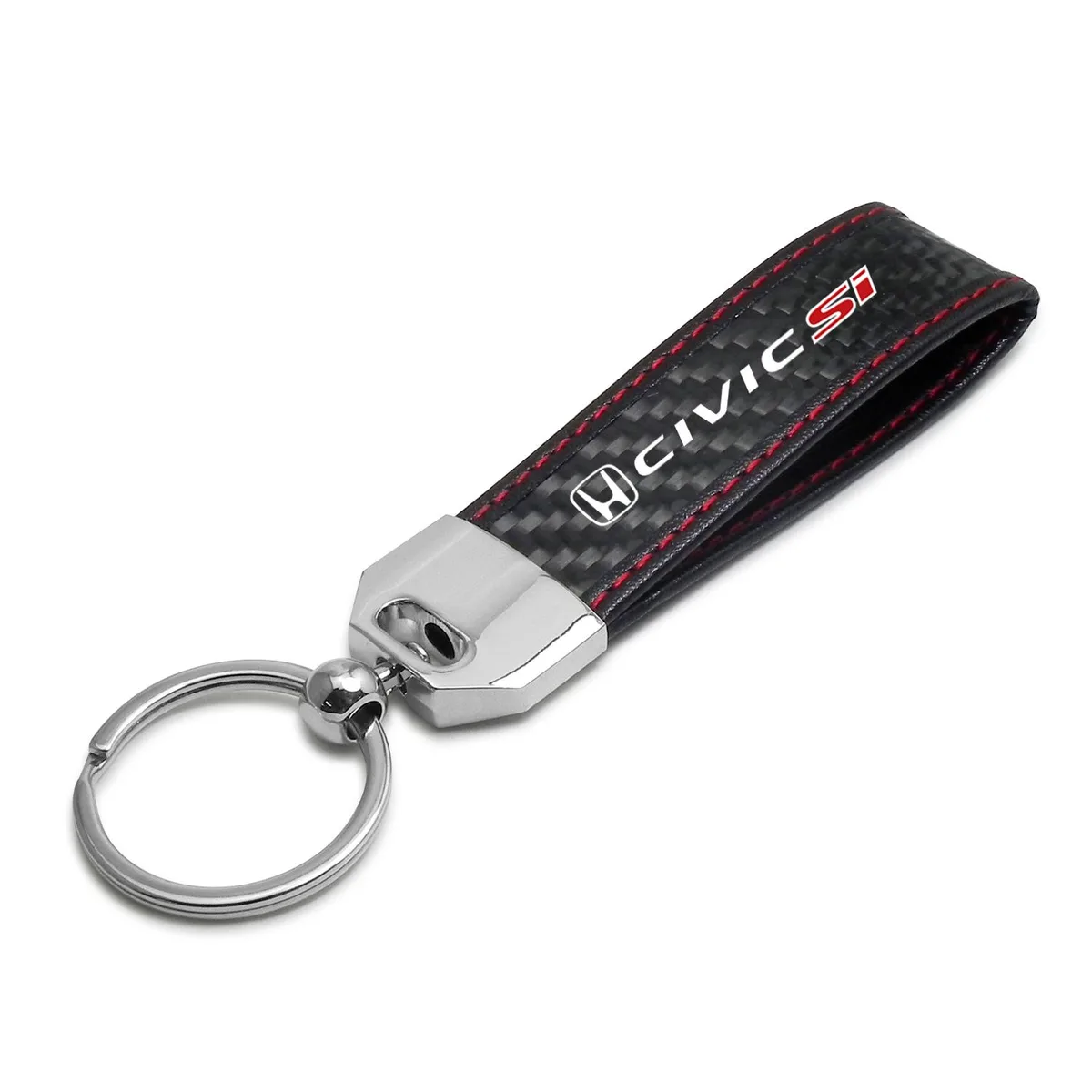 iPick Image, LLC iPick Image, LLC Honda Civic Si Carbon Fiber Key Chain Red Stitching — product photo