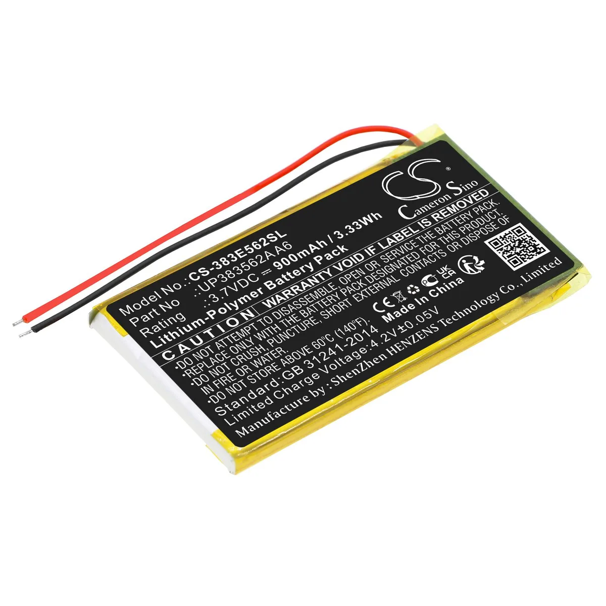  Cameron Sino Battery for Palm Tungsten E UP383562A A6 900mAh — product photo
