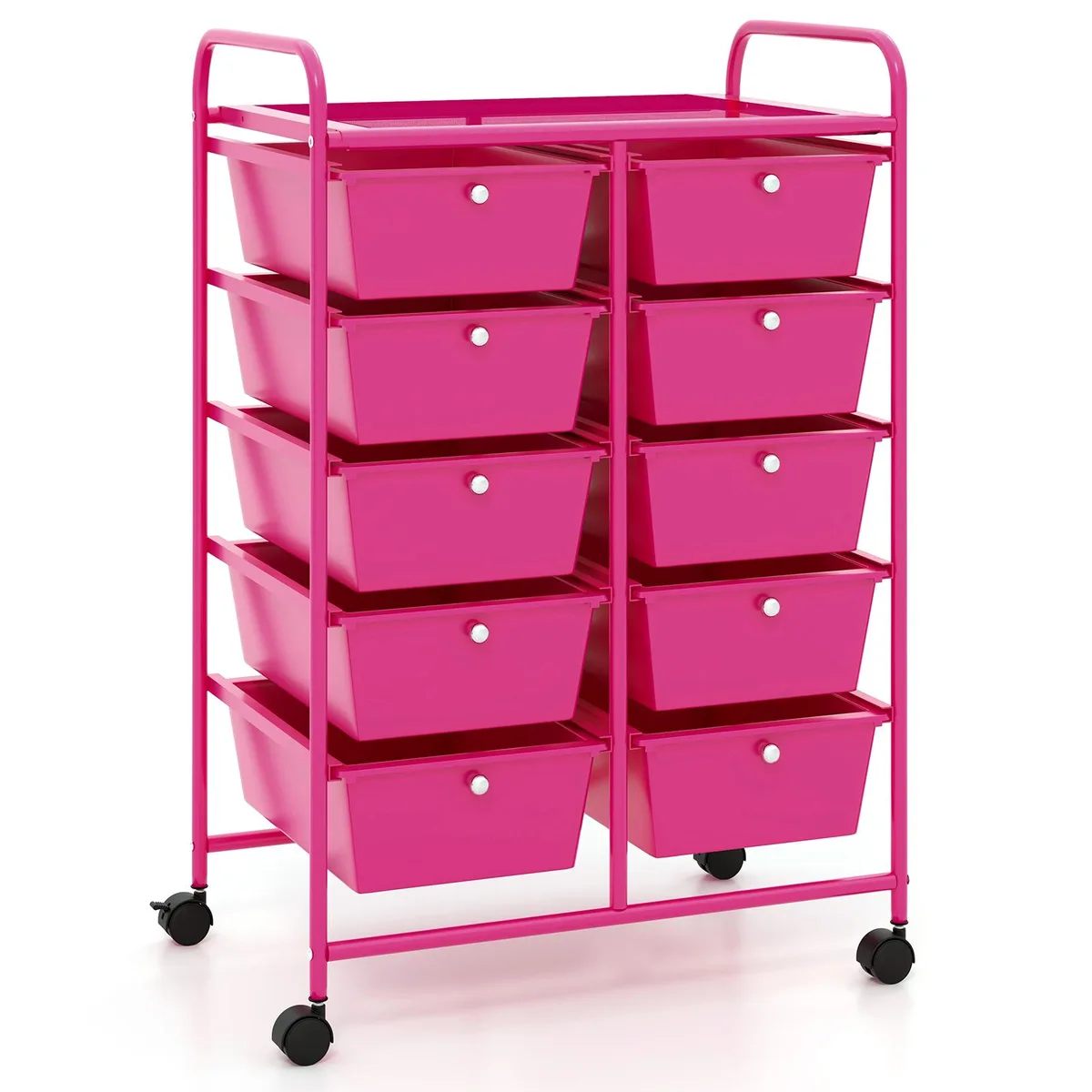SlickBlue SlickBlue 10-Drawer Rolling File Cabinet Pink — product photo