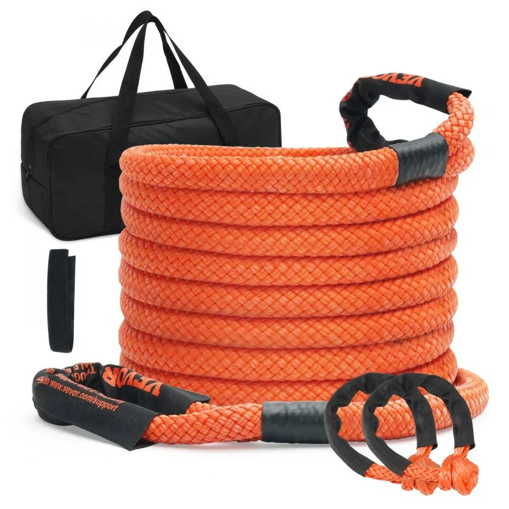 VEVOR VEVOR JL-NY-22-9 Kinetic Recovery Tow Rope 7/8" x 30' 30580 lbs with 2 Soft Shackles — product photo