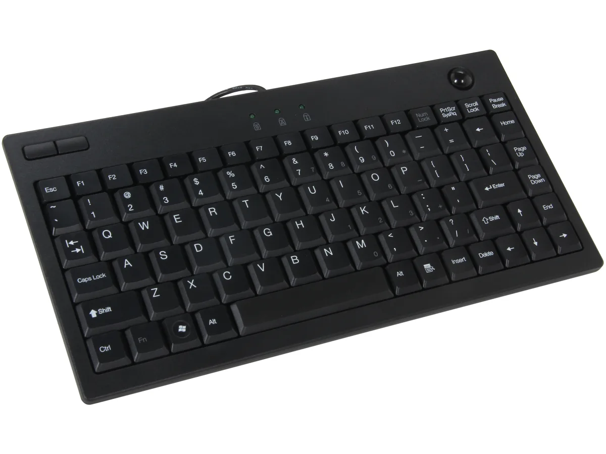 Adesso Adesso AKB-310UB Mini USB Keyboard with Optical Trackball 87 Keys Black — product photo