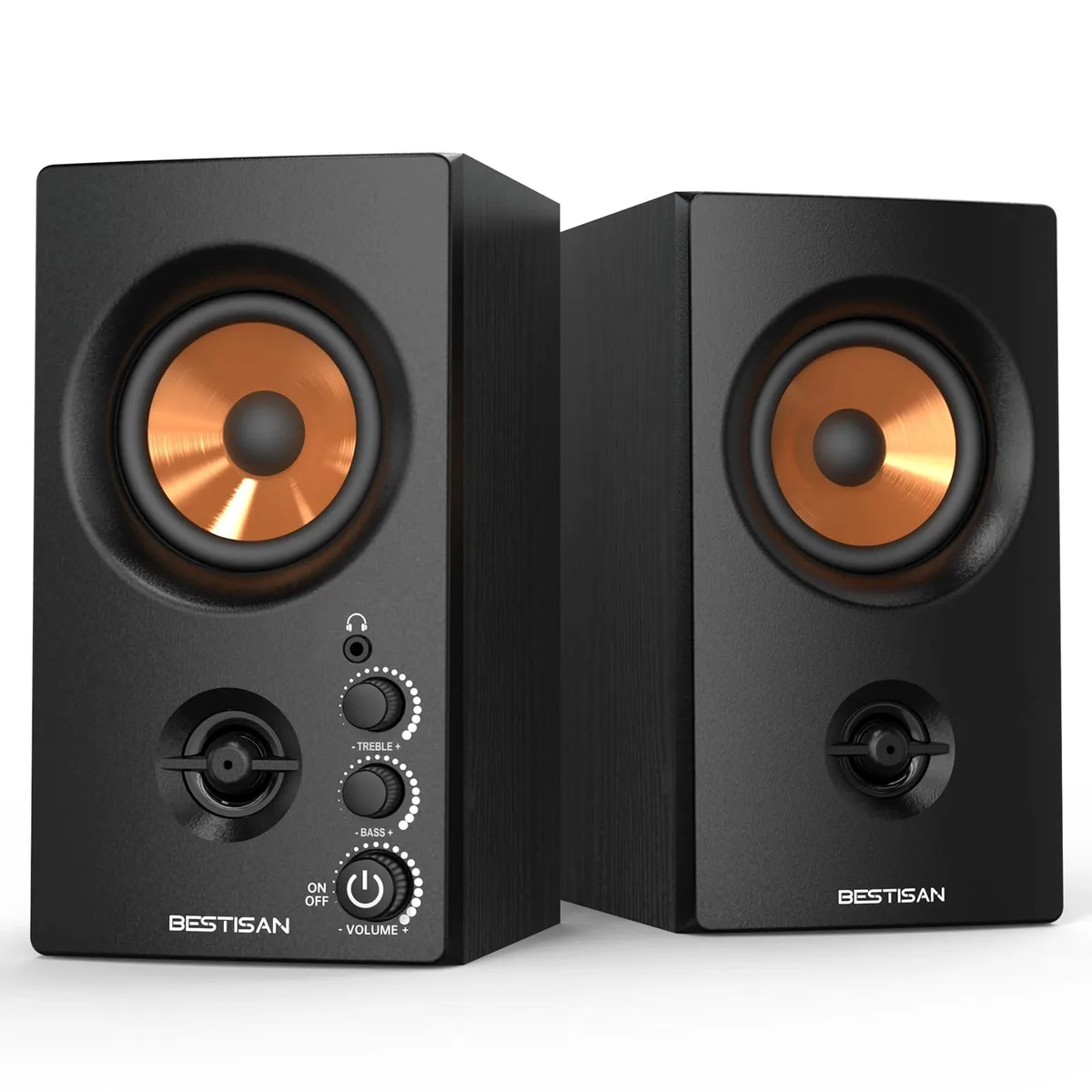  BESTISAN SR80 50W 2.0 Bluetooth 5.0 Bookshelf Speakers — product photo