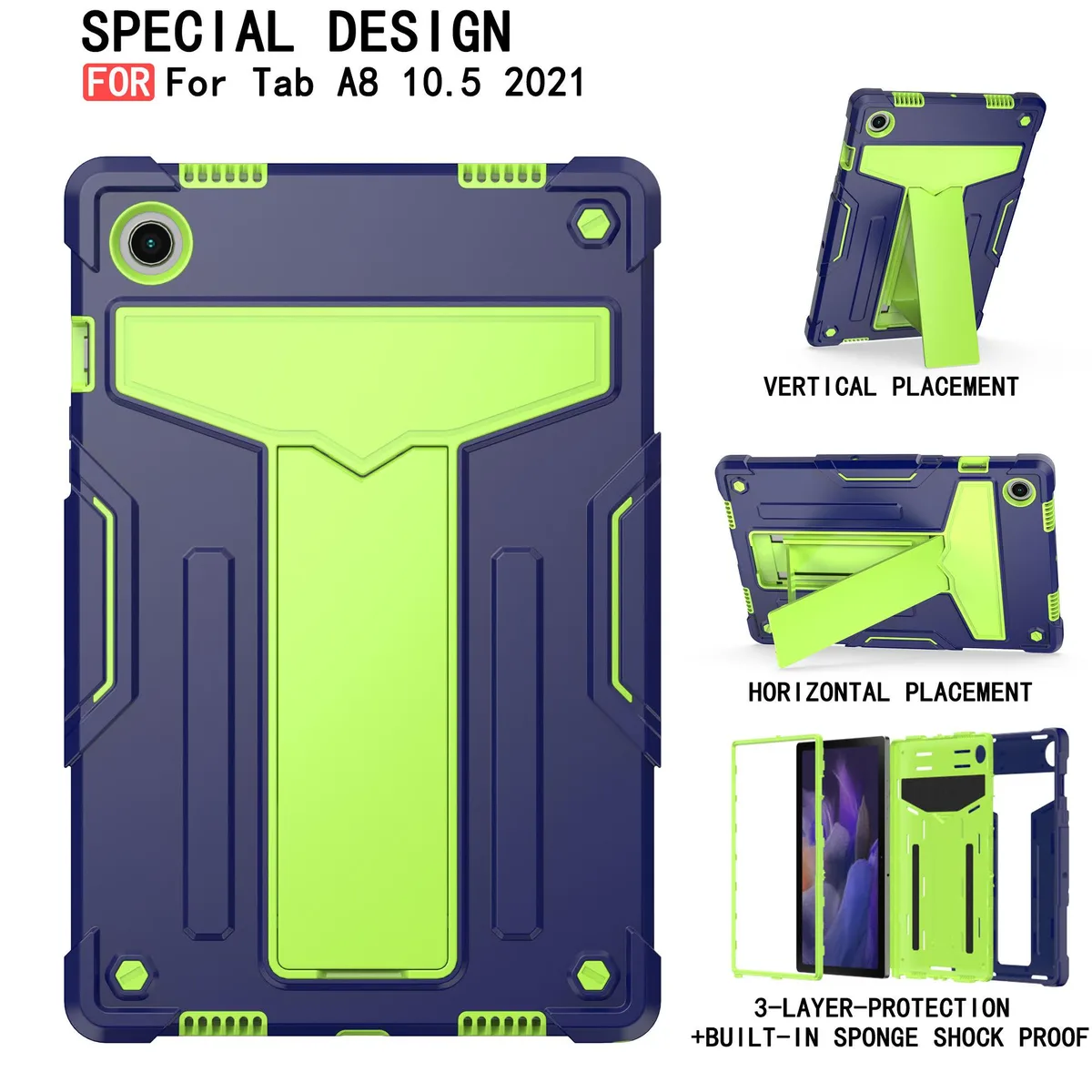anicestore anicestore Samsung Galaxy Tab A8 10.5 Inch Case Navy Blue/Green — product photo