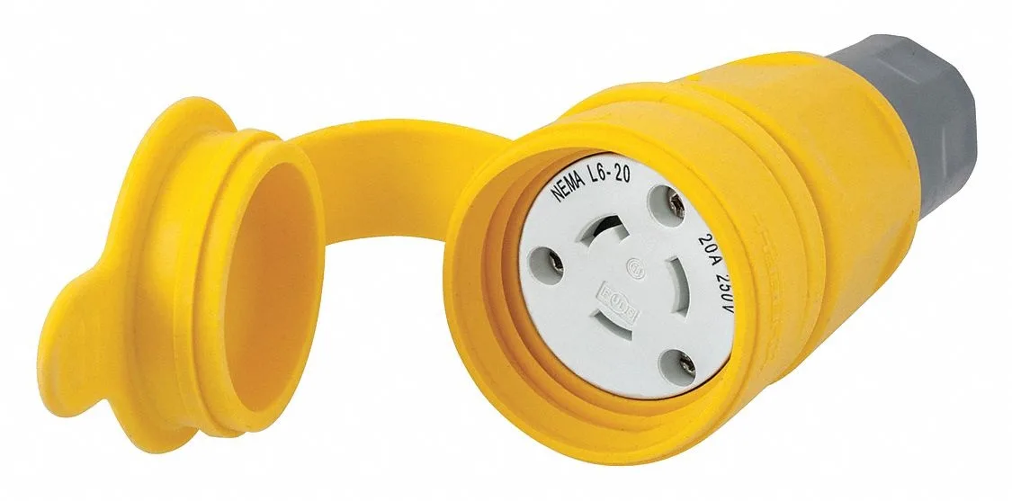 Hubbell Incorporated Hubbell Incorporated HBL27W48 Watertight Locking Connector L6-20R 20A — product photo