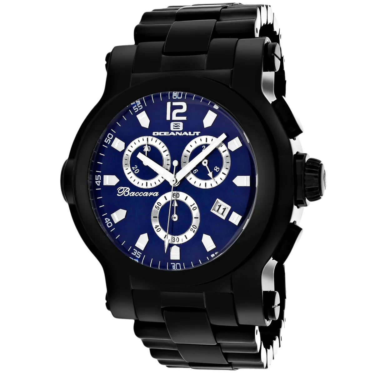 OCEANAUT Baccara XL chronograph watch with blue dial, stainless steel case and bracelet