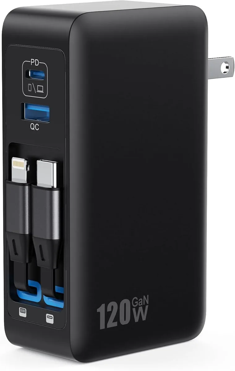 ONITOON ONITOON USB C Charger 120W GaN IV 2 Retractable Cables 4-in-1 PD 65W — product photo