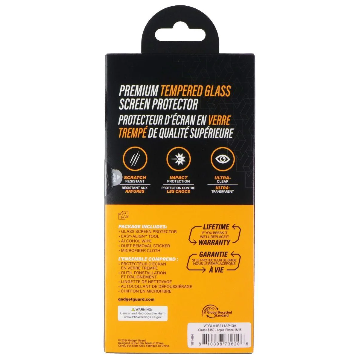 Invisible Gadget Guard Invisible Gadget Guard Glass Screen Protector for iPhone 16 / 15 — product photo