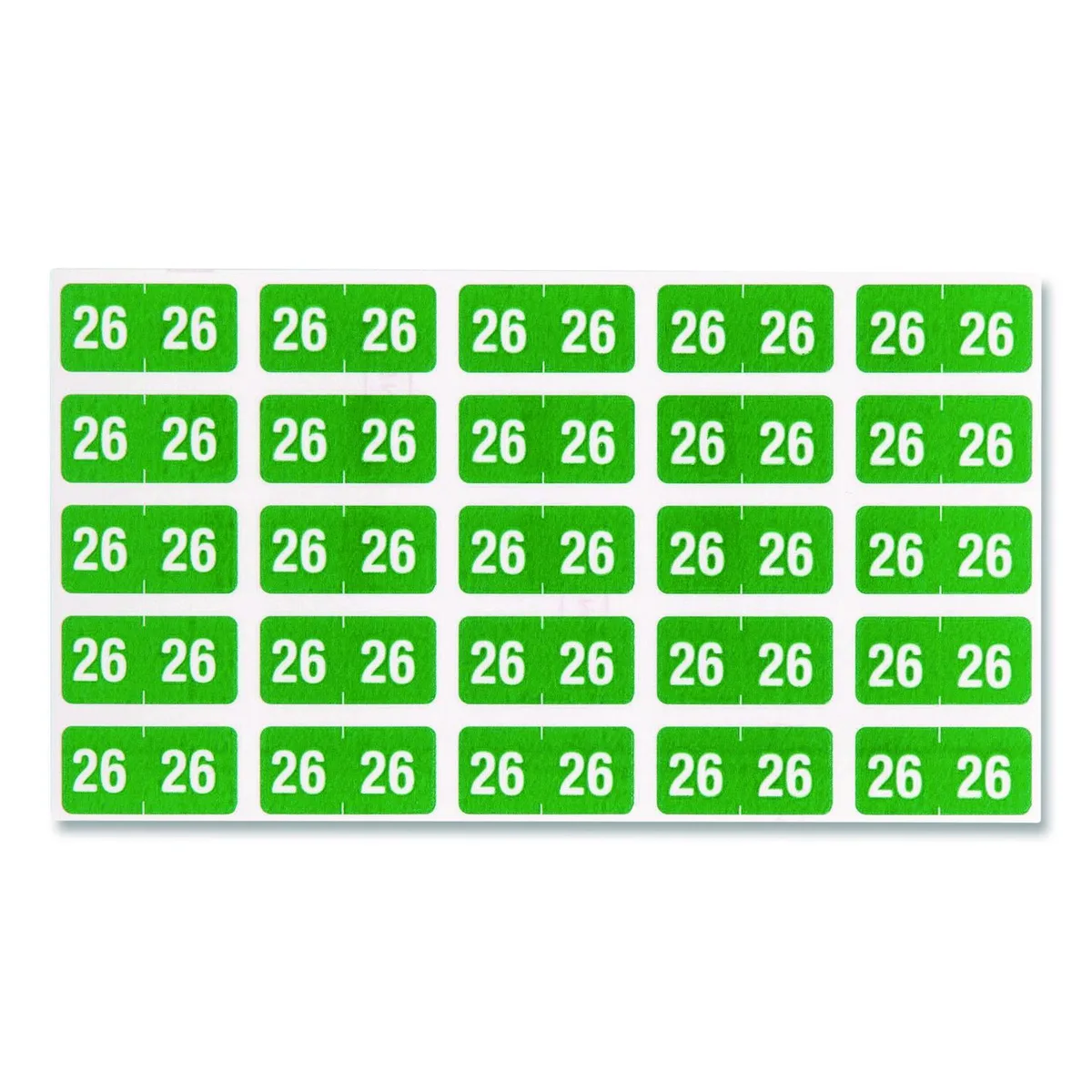 Smead Smead 2026 End Tab File Folder Labels .5 x 1 Green 25/Sheet 10 Sheets/Pack 67926 — product photo