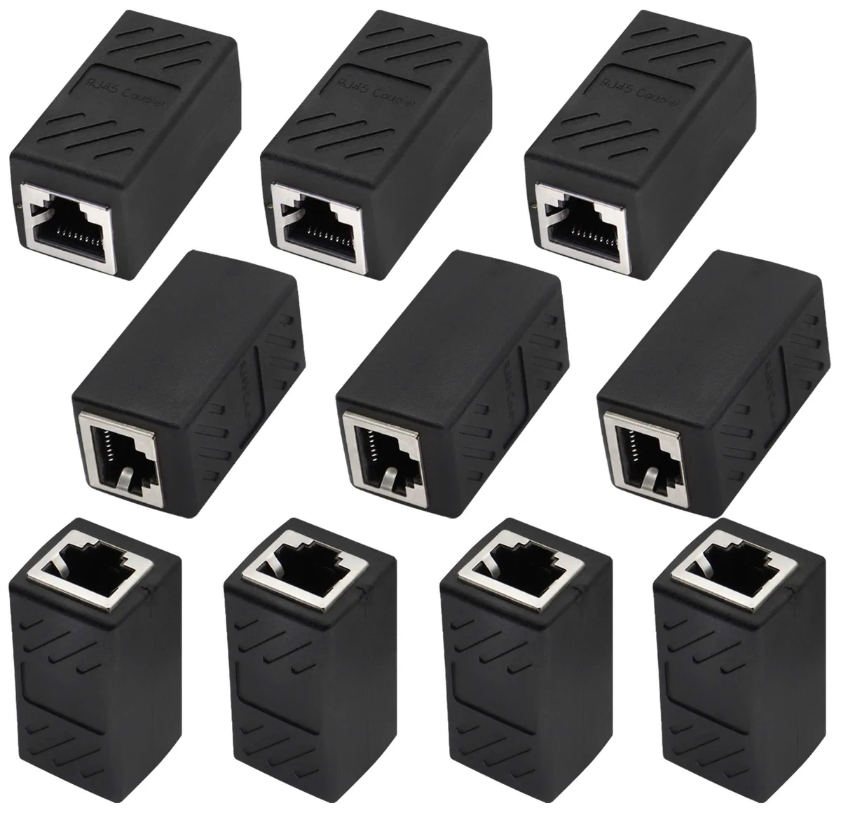 BUCIER BUCIER RJ45 Cat6 Female-to-Female Inline Coupler 10-Pack Black — product photo