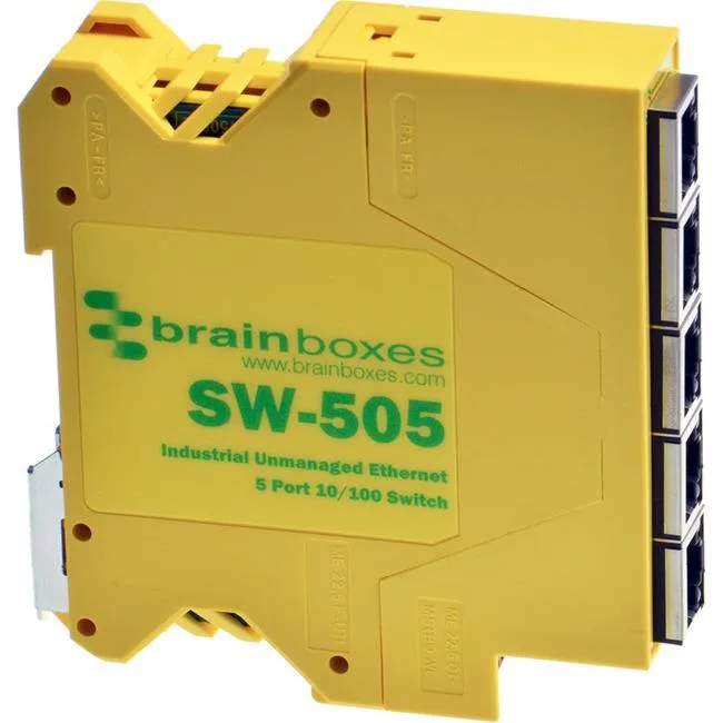 Compact silver metal 5-port Ethernet switch
