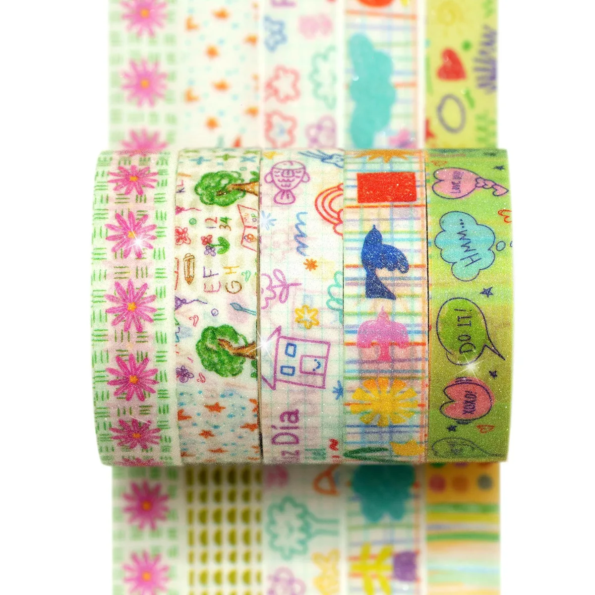 YUBX YUBX Washi Tape 5 Rolls 10mm x 2m 11 Girly Mix — product photo
