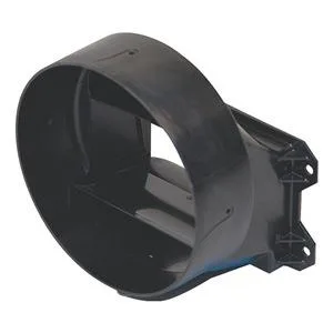 White polypropylene round duct connector with backdraft damper