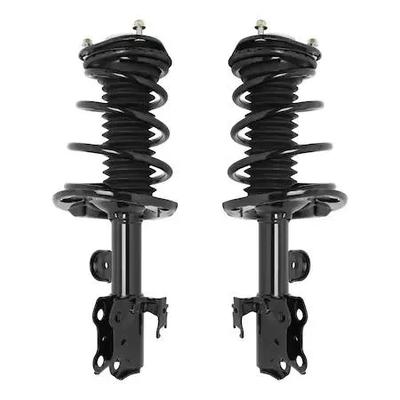 Two silver front strut assemblies with springs and mounts, kit for 2011-2016 Scion TC