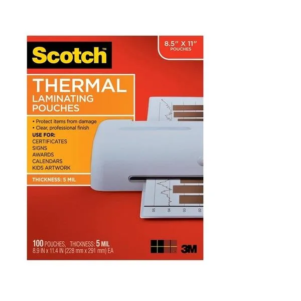 3M 3M TP5854100 Letter Size Thermal Laminating Pouches 5 mil 100 Pack — product photo