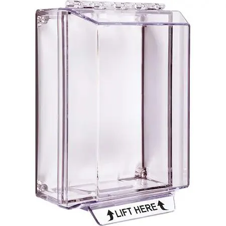 Clear polycarbonate universal stopper cover with mounting hardware