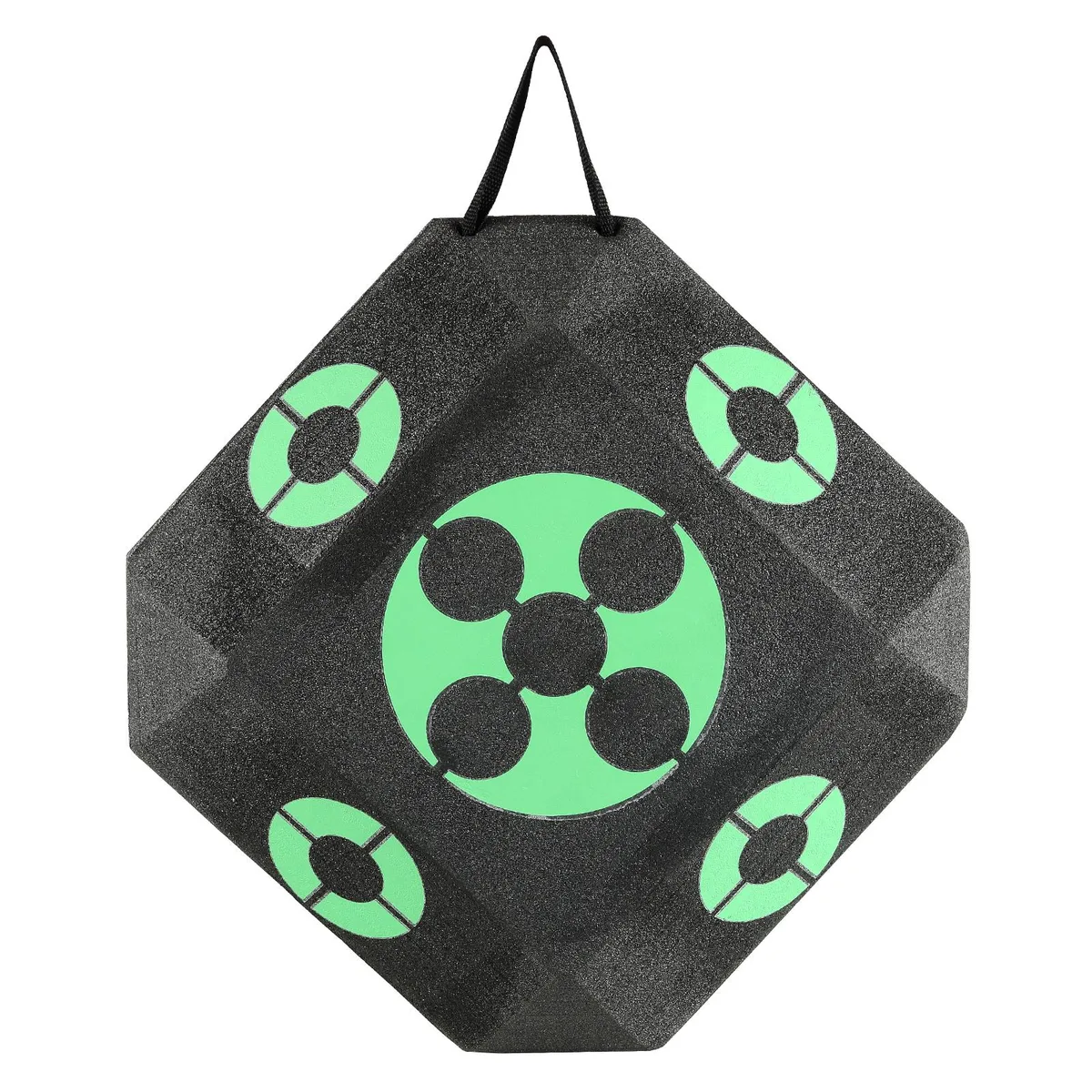 Black 15-inch cube XPE foam archery target with carry handle