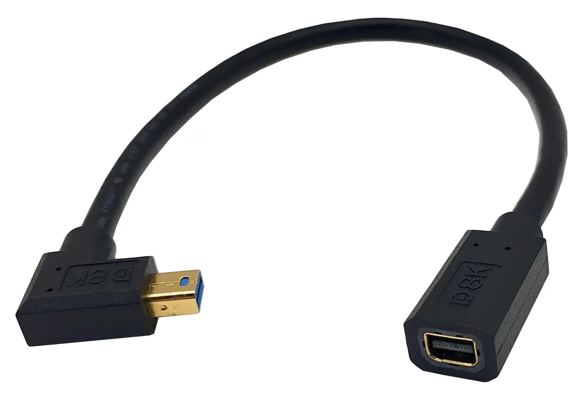 BUCIER BUCIER Mini DisplayPort Extension Cable 30cm 90° Male-Female 8K@60Hz HBR2 — product photo
