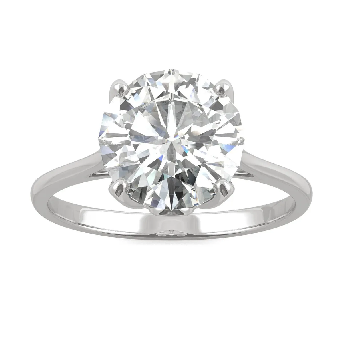 Charles &amp; Colvard Charles &amp; Colvard 9mm Round Moissanite Engagement Ring Size 5 2.70ct DEW — product photo