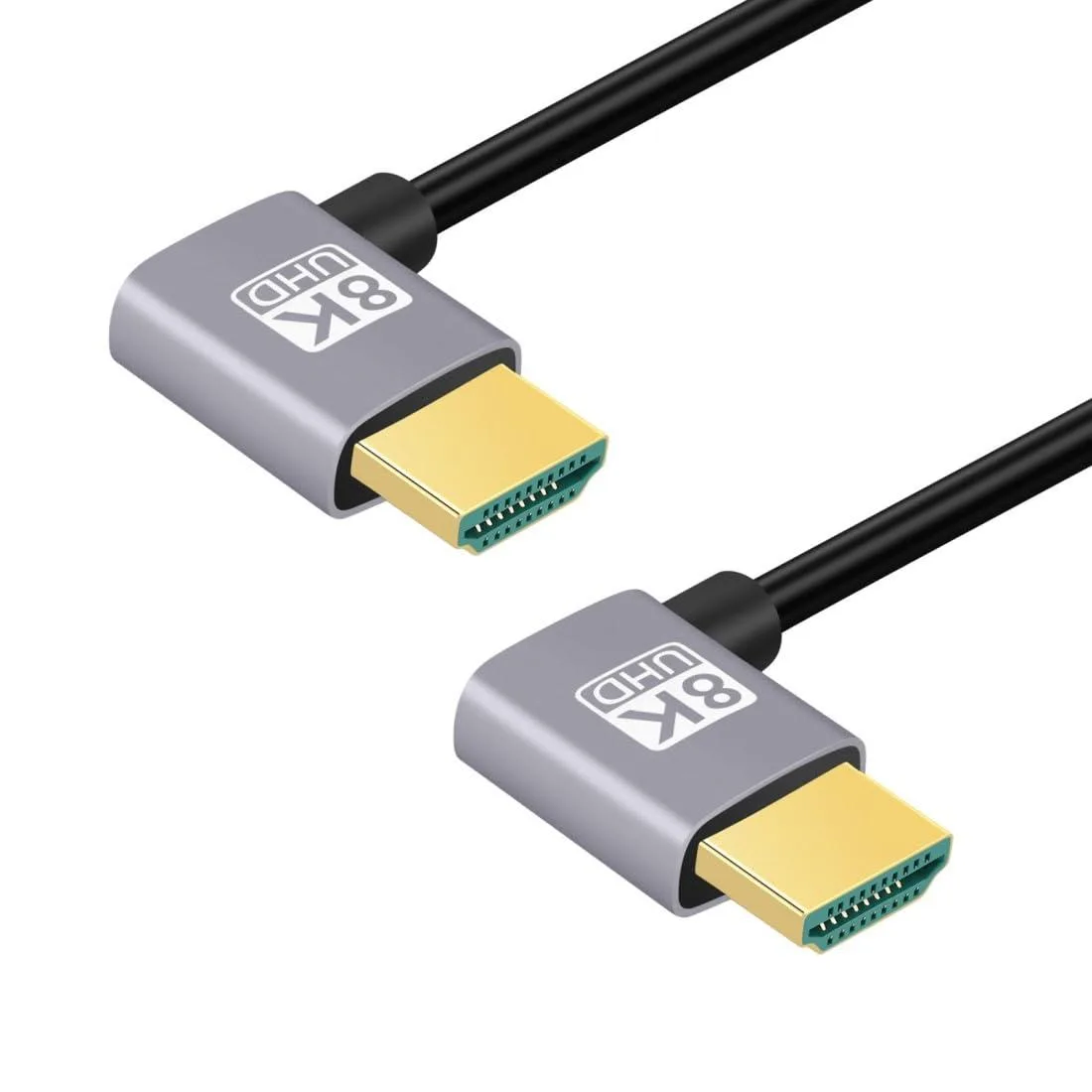 LORDWORLD LORDWORLD HDMI 2.1 Cable Dual 90 Degree Left Angled 0.5M 48Gbps 8K@60Hz 4K@120Hz Gold-Plated — product photo