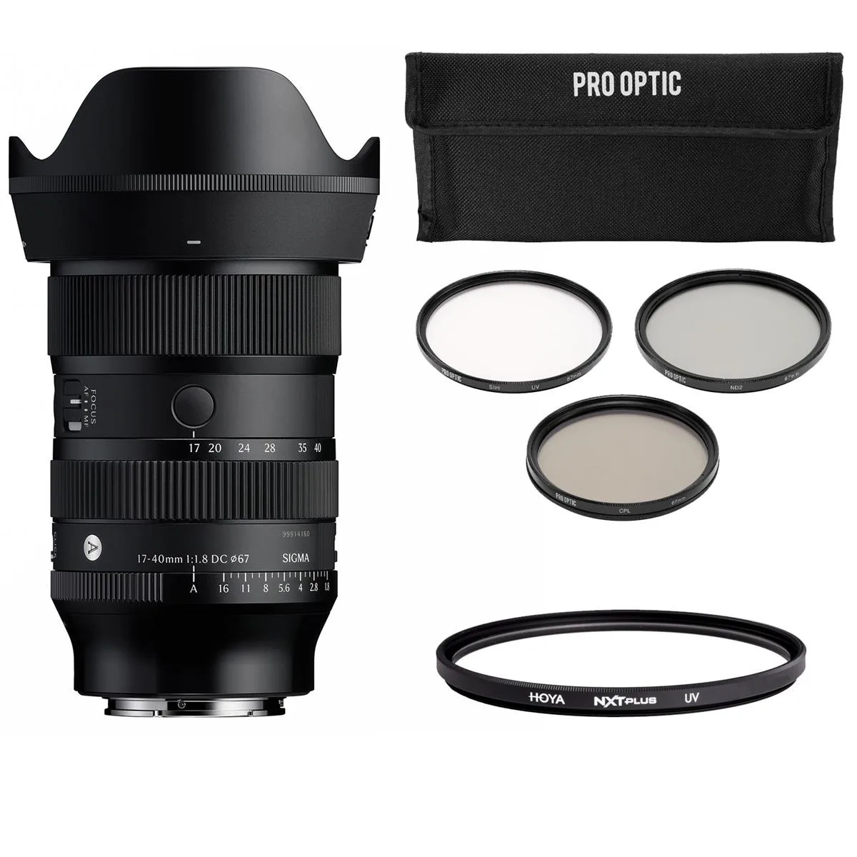 SIGMA SIGMA 17-40mm f/1.8 DC Art Lens for Sony E with 67mm Filter Kit — product photo