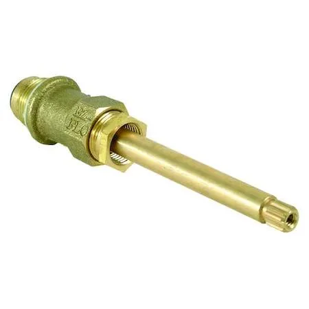 Brass replacement stem for bathtub faucet valve, 5-1/2 inch length, unfinished surface
