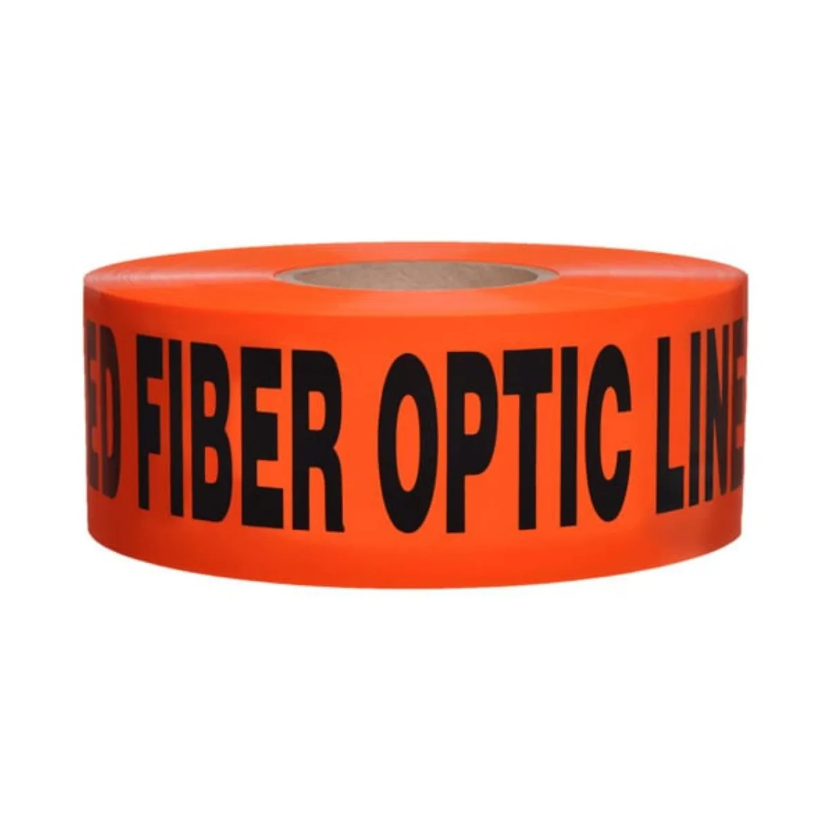 Presco Presco Underground Non-Detectable Tape 3 in x 1000 ft Orange Black Caution Buried Fiber Optic Line Below — product photo