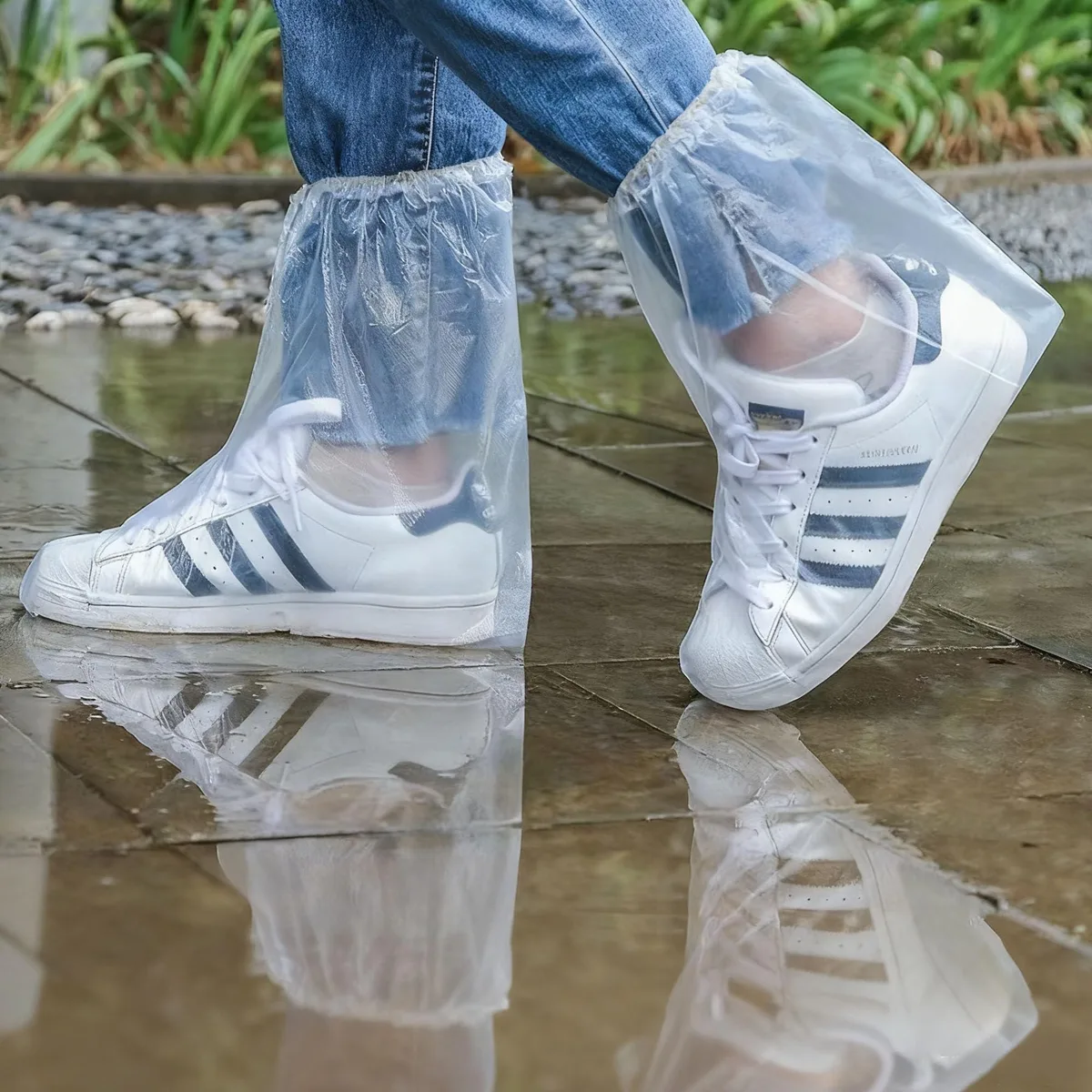 YBSNJDA Waterproof Shoe Covers 16pcs Clear — product photo