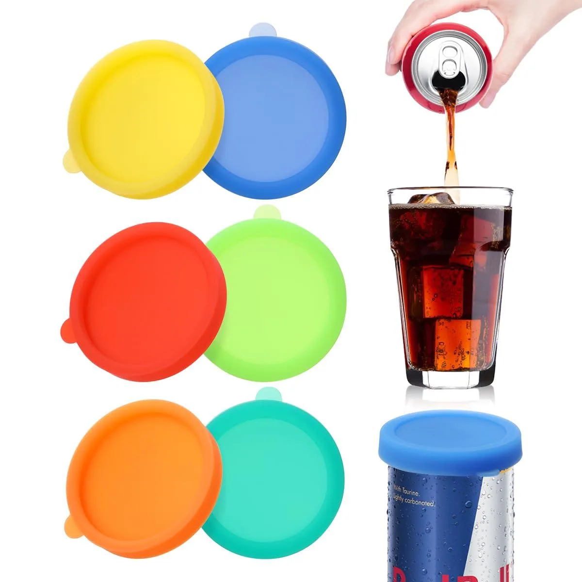  AIEVE K4179A01 6 Pack Silicone Soda Can Lids Food Storage — product photo