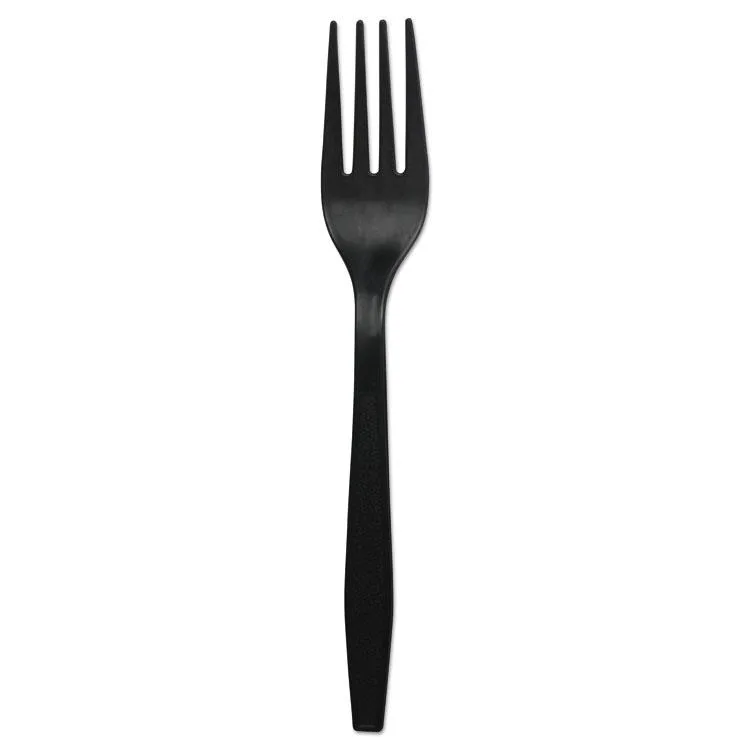 Boardwalk Boardwalk BWKFORKHWPPBLA Heavyweight Polypropylene Fork, Black, 1000 — product photo