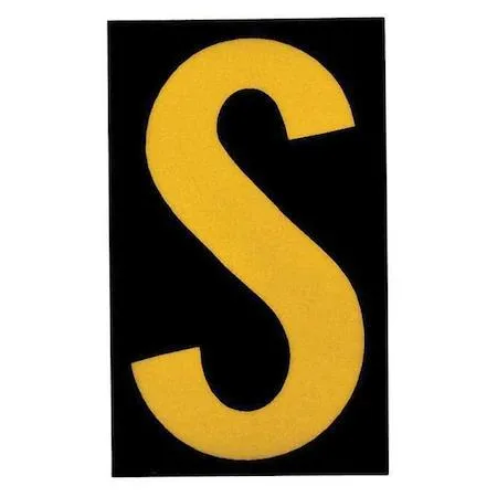 Brady BRADY 5890-S LetterLabel S PK25 Yellow on Black — product photo