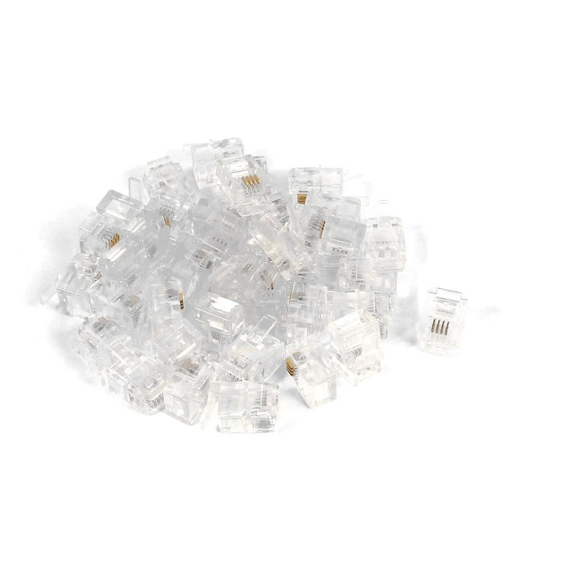Unique-Bargains Unique-Bargains 40pcs RJ11 6P4C Clear Telephone Accessories — product photo
