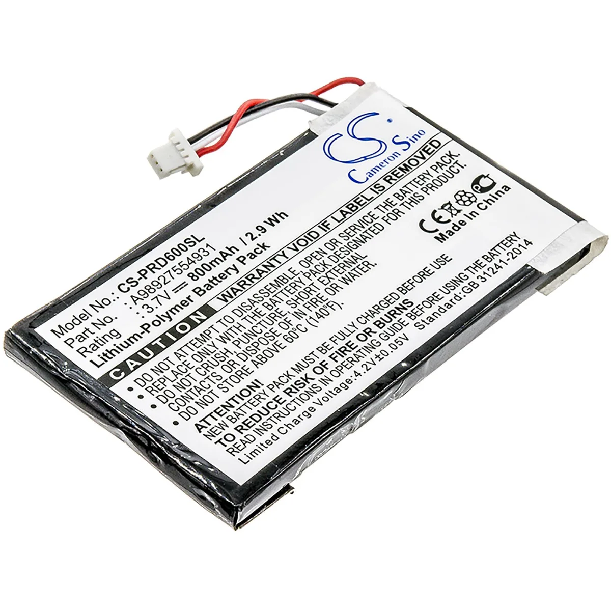 Cameron & Co Cameron & Co DS-CS-PRD600SL 3.7V .8Ah Li-Polymer battery for Sony PRS-600 black — product photo