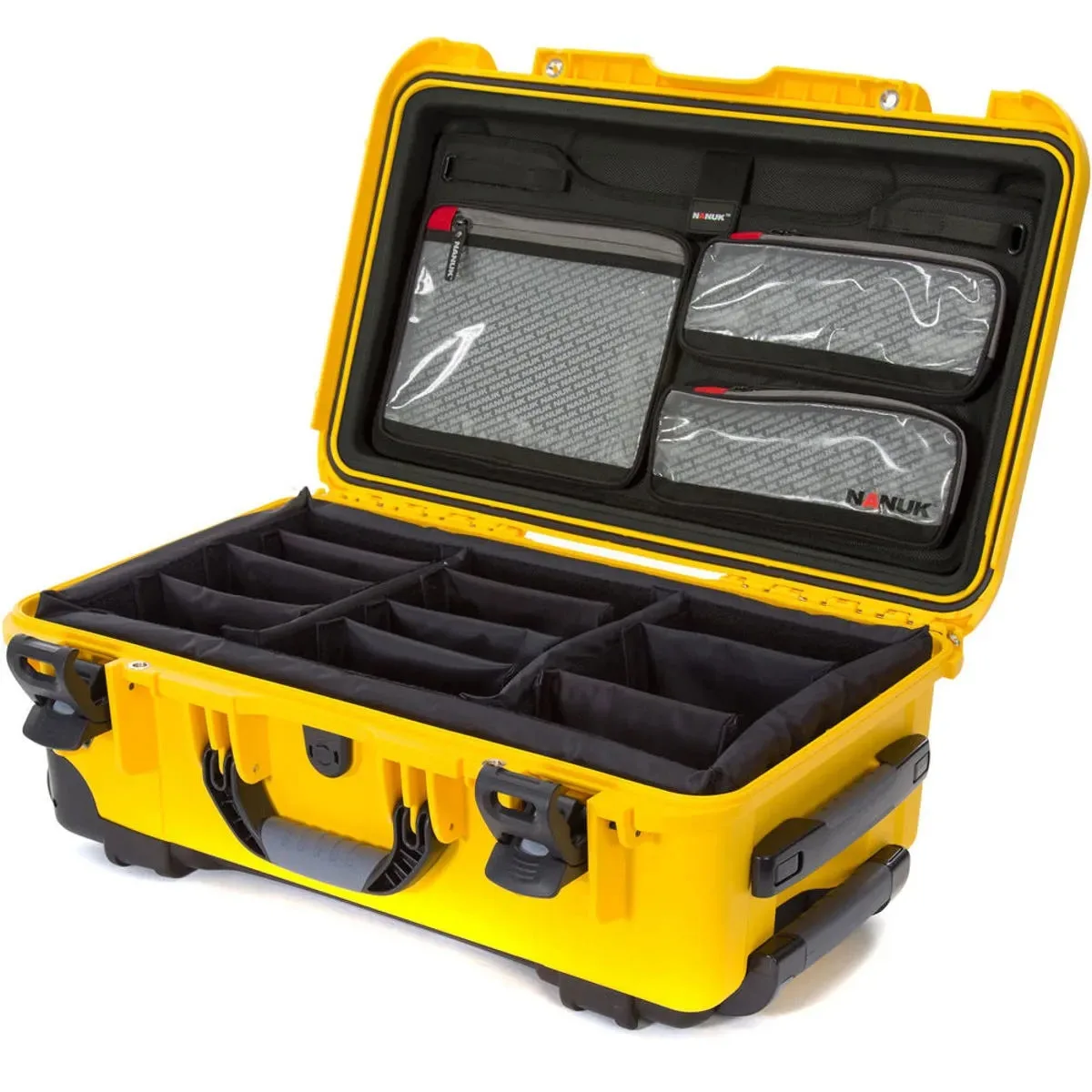 NANUK NANUK 935 wheeled hard case with lid organiser and padded dividers, yellow — product photo