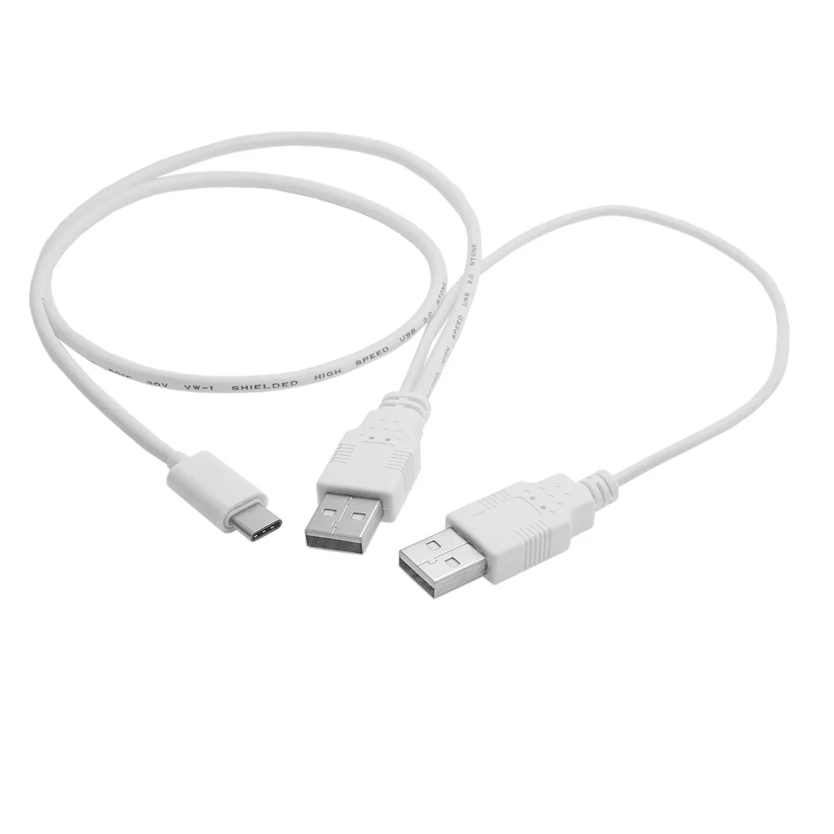 Vszerda Vszerda USB 3.1 Type-C to Dual USB-A Male Y Cable 60cm White — product photo